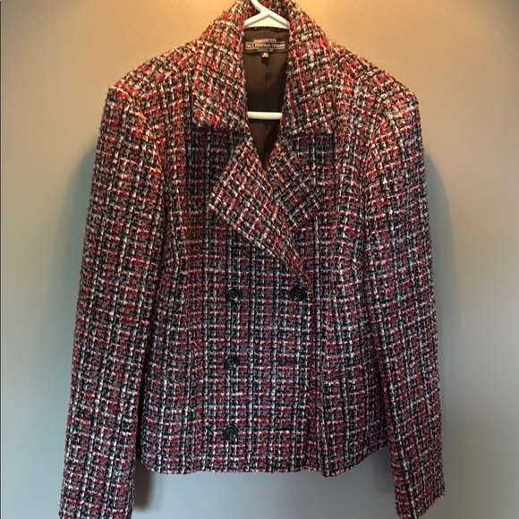 Black and Red Tweed Blazer Structured Fit - Picture 1 of 1